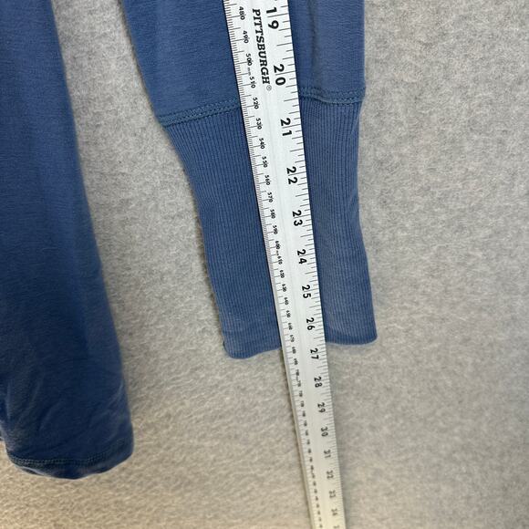Cable & Gauge Sweater Medium Blue Viscose Blend Cowl Neck Long Sleeve Pullover - Picture 16 of 16